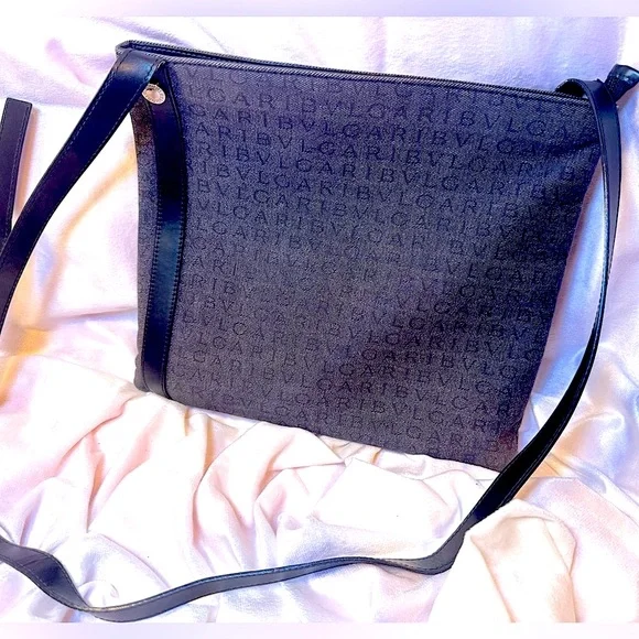 BVLGARI Monogram Canvas Crossbody Bag Rare Vintage 2000s Pristine AUTHENTIC - Picture 2 of 14
